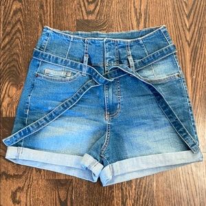 Dark Wash High Waisted Jean Shorts